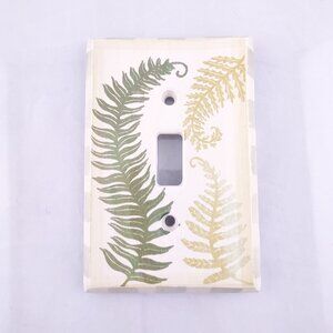 Ferns Leaf Now That's A Switch Single Plate Cover Hand Painted Ceramic Stoneware